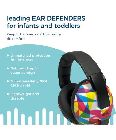 Banz Bubzee Baby Ear Defenders 0-36 Months Prism - Loud Noise Cancelling Baby Headphones & Toddler Ear Muffs Size Adjustable Geo Print - Buy Online on GoSupps.com