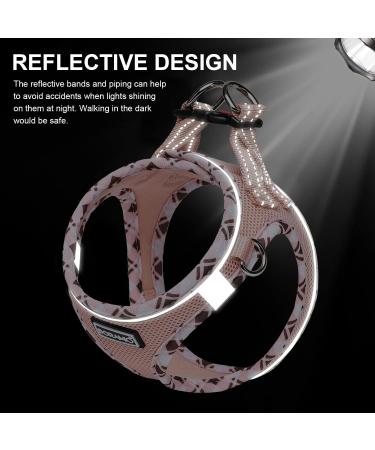 Doramio Step-In Dog Harness for Small Dogs & Cats - Reflective Breathable Safety with Leash - Anti-Training Harness in Champagne (M) - Buy Online on GoSupps.com