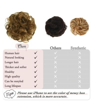 RUWISS Informantable Hard Part 100% Real Hair Scrunchies - Reddish Brown with Warm Blonde Highlights - Women's Lace Bun Extensions (1 Piece) - Buy Online on GoSupps.com