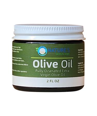 Nature's Salves and Soaps Cold Pressed Extra Virgin Olive Oil - 2oz Glass Jar - Holistic Homeopathic Natural Dental Skin Hair