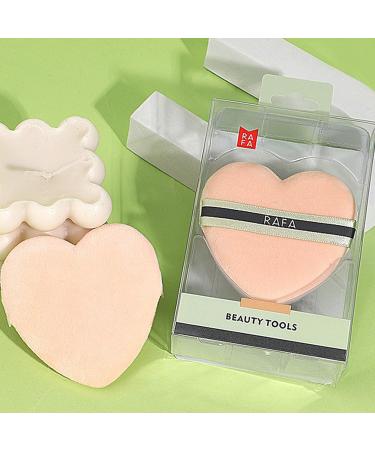 Makeup Powder Puff Powder Puff for Face Powder | Heart Shape Makeup Sponges - Fixing Powder Puff Soft Velour Powder Puff for Makeup Fixation/Concealer/Loose Makeup and Body Powder/Foundati - Buy Online on GoSupps.com