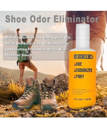 Natural Shoe Deodorizer Spray | Shoe Odor Eliminator with Peppermint and Lavender | Extra Strength 4OZ-118ml - Buy Online on GoSupps.com