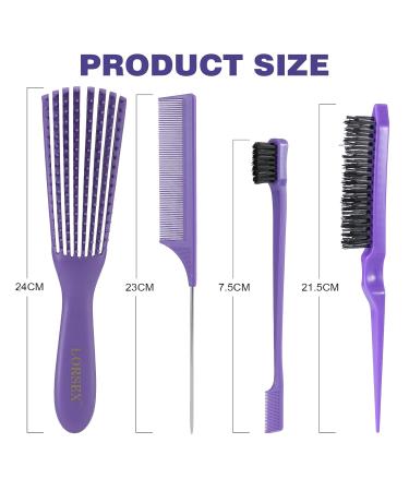 Lorsex Hairbrush Set for Afro Hair (3A-4C) | Curly Wavy Hair Detangler with Double Edged Brushes & Comb | International Shipping Available - Buy Online on GoSupps.com