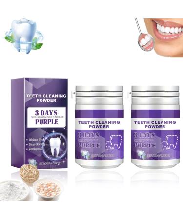 Purple Teeth Whitening Color Corrector Powder, Purple Teeth Whitening Powder, Deep Cleaning Teeth, Basic Cleaning Effect, Freshens Breath (2PCS)