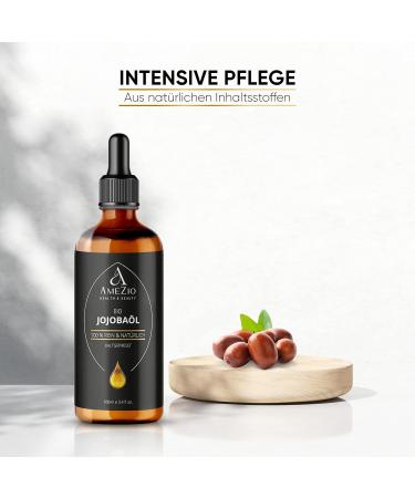 Jojoba Oil Organic Cold Pressed I For Hair Face Body Skin Nails Beard I 100% Natural and Sustainable I Natural for Cosmetics I Skin Care I Vegan and Cruelty Free I 100 ml - Buy Online on GoSupps.com