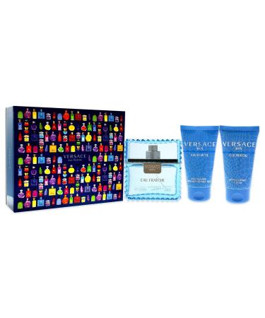 Versace Man Eau Fraiche by Versace for Men - 3 Pc Gift Set 1.7oz EDT Spray 1.7oz Bath and Shower Gel - Buy Online on GoSupps.com