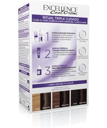 L'Or al Paris Excellence Cool Cream Ink Permanent Tono 4.11 Casta o Ceniza Intenso - Buy Online on GoSupps.com