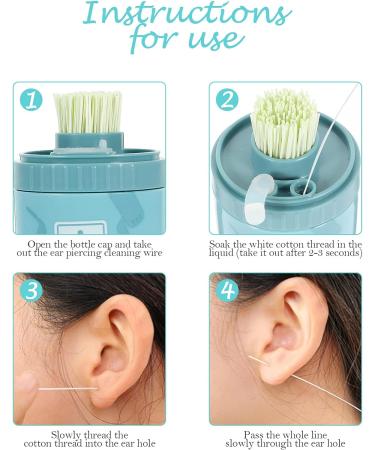 COHEALI Ear Cleaner Solution - 240Pcs Disposable Ear Floss for Piercing Cleaning - Portable Earring Hole Removal Cleaner for Men's Earrings - Buy Online on GoSupps.com