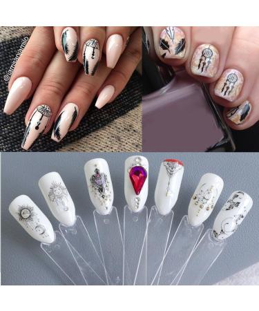 Black Nail Stickers Water Transfer Decals - Feather Nail Art Tattoos - Nail DIY Decorations - Buy Online on GoSupps.com