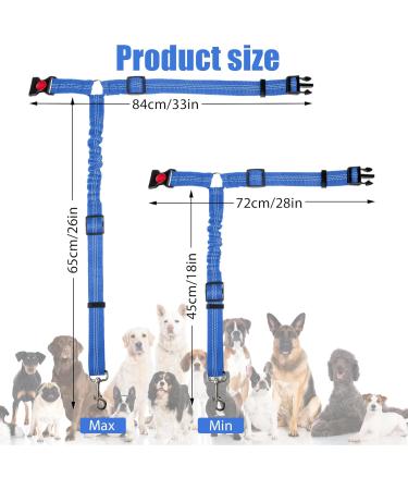 Adjustable Dog Car Headrest Safety Harness | Elastic Seat Belt for Small & Medium Dogs - Blue - Buy Online on GoSupps.com