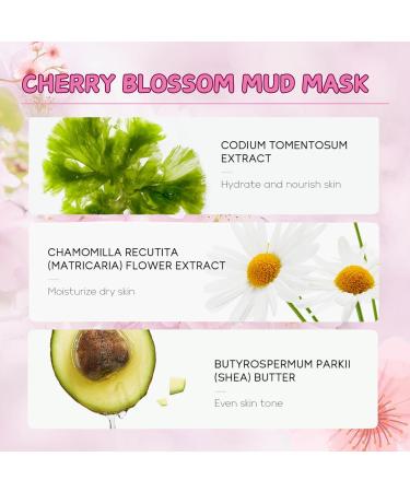 Sakura Clay Face Mask Pink Clay Mask With Cherry Blossom Cherry Blossom Clay Mask Controlling Oil Mud Mask Sakura Face Masks Deep Cleans Pink Face Mask Shrink Pore All Skin Types - Buy Online on GoSupps.com