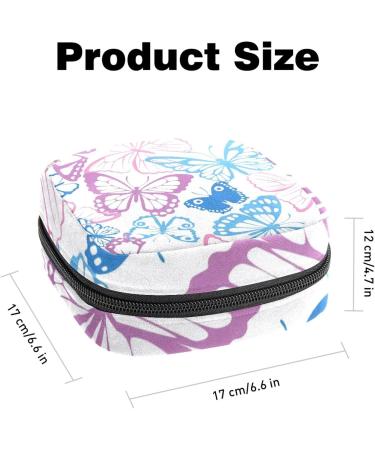 Colorful Butterfly Print Sanitary Napkin Storage Bag - Menstrual Cup Pouch & Travel Organizer | Large Capacity & Portable Makeup Bag - Color 13 - Buy Online on GoSupps.com