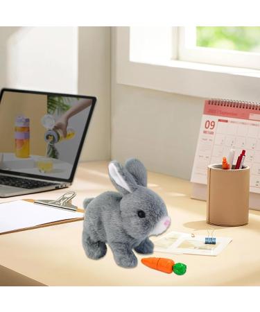 Woeau Rabbit Toy for Kids - Grey Plush Stuffed Bunny with Carrot, Sounds & Movements - Electronic Walking and Talking Pet - Buy Online on GoSupps.com