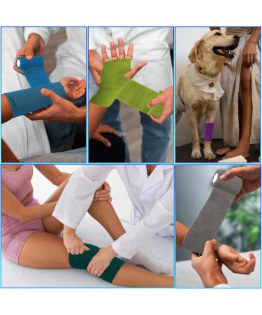 120 Pack Colorful Self Adhesive Bandage Wrap | 2" x 5 Yards Cohesive Vet Wrap for Pets & Sports | Breathable Elastic Tape in 24 Colors - Buy Online on GoSupps.com