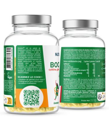 NUTRI & CO The Booster Powerful Anti-Fatigue Caffshock Caffshock Caffshock 400 mg (Green Coffee + Guarana + Green Tea + Mate) & Panax White Ginseng Energy & Concentration 40 Vegan Capsules  - Buy Online on GoSupps.com