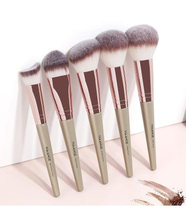 15-Piece Premium Makeup Brush Set | Professional Synthetic Foundation Eyeshadow & Blush Brushes with Cosmetic Bag - Champagne - Buy Online on GoSupps.com