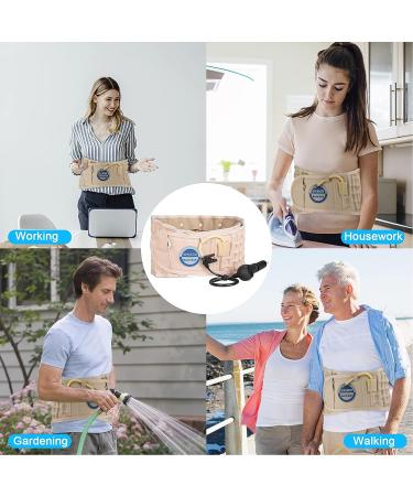 GINEKOO Spinal Air Traction Belt for Lower Back Pain Relief - Adjustable Lumbar Support Belt for 29-49 inch Waists - Beige - Buy Online on GoSupps.com