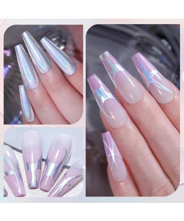 Born Pretty Metallic Painting Gel - Holographic Silver 3D Nail Art Polish | Glossy Soak Off DIY Manicure - Buy Online on GoSupps.com