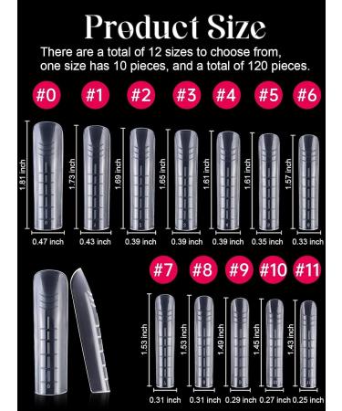 EBANKU 120pcs Clear Full Cover Dual Nail System - Flat Acrylic Nail Extension Tips & Nail Art Tools for Perfect Manicure - Buy Online on GoSupps.com