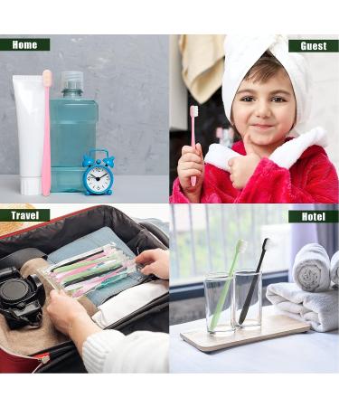 Pinkunn Soft Bristle Toothbrush | 36 Pcs Micro Nano Manual Toothbrush with 20,000 Bristles | For Sensitive Gums | Adult Kids Children | 4 Colors | White Bristles - Buy Online on GoSupps.com