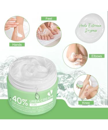 Urea Foot Cream Urea Cream 40 Percent for feet with Hyaluronic Acid Tea Tree and Aloe Vera for Deep Moisture Urea Cream for Feet Hands Heels Elbows Nails and Knees - Buy Online on GoSupps.com