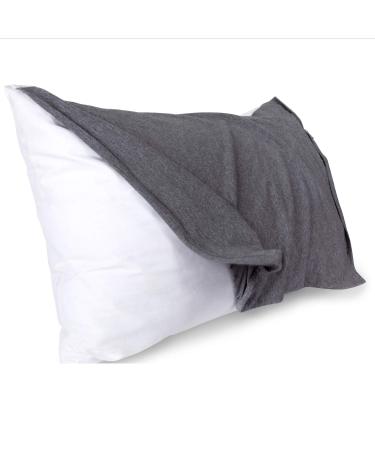 Eye Covers for Sleeping Pillows Mask - Great Sleep Masks for Men Women Kids. Eye Cover Attached to Pillow Case is Foldable Over Eyes for Black Out. 1pc White Pillowcase With Gray Cotton Jersey Eye Cover - 1 Pc 1
