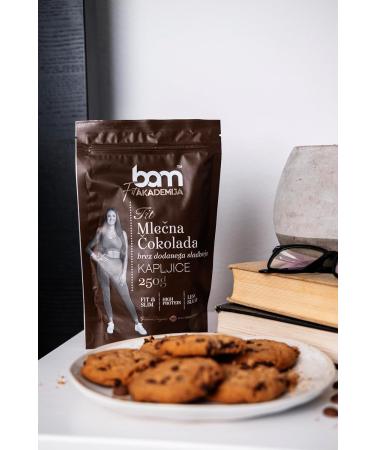 BAM Milk chocolate drops no added sugar patties chips to melt homemade and professional pastry 250g - Buy Online on GoSupps.com