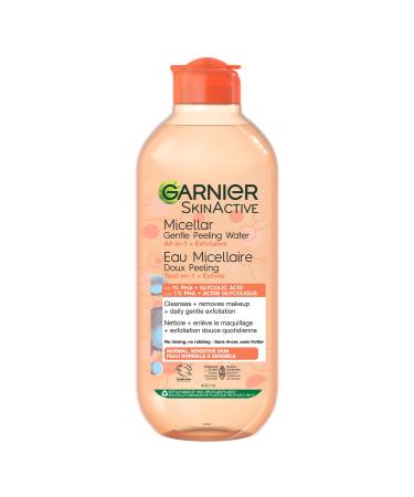 Garnier Gentle Peeling Micellar Water and Face Cleanser with 1% PHA and Glycolic Acid Face Exfoliant Facial Cleanser and Makeup Remover 400ml
