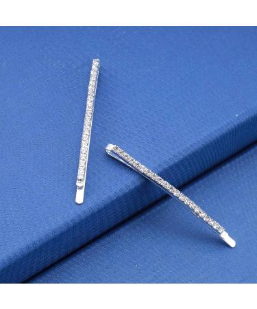 Yheakne Vintage Crystal Hair Clip Pin 2Pcs - Decorative Barrette Bobby Pins for Women and Girls (Silver Crystal) | Hair Accessories - Buy Online on GoSupps.com
