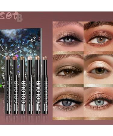  Zegaqae Eyeshadow Pen | 6 in 1 Eyeshadow Pen Shiny Pencil Multi-Use Long-Lasting Hold for Everyday Looks Women's Eyeshadow Base Make-Up - Buy Online on GoSupps.com