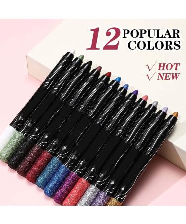 Eyeshadow Stick | Glitter Eye Shadow | Shimmer Eyeshadow Sticks Set Eye Highlighter Stick Eye Makeup Smudge-Proof High Pigmented For Halloween Makeup - Buy Online on GoSupps.com