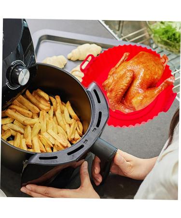 KICHOUSE Air Fryer Pan Silicone Baking Pans Fryer Basket with Handle Convenient Silicone Pot Potholder Fried - Buy Online on GoSupps.com