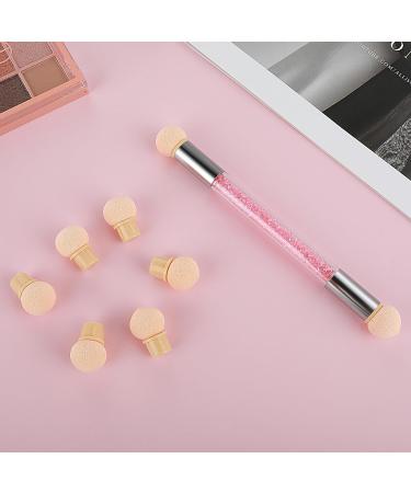 Nail Art Ombre Sponge Brush Applicator with 8 Washable Replacement Sponge Heads - Pink - Buy Online on GoSupps.com