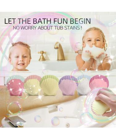 Mermaid Bath Bombs for Kids Girls - 6 Pcs Natural Fizzy Shell Bubble Bath Bomb Kit with Surprise Jewelry Toys - Perfect Christmas Easter Gift Set - Buy Online on GoSupps.com