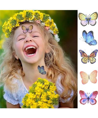 Hohamn Glitter Butterfly Tattoos - 12 Sheets Temporary Glitter Art for Kids, Girls & Women - Buy Online on GoSupps.com