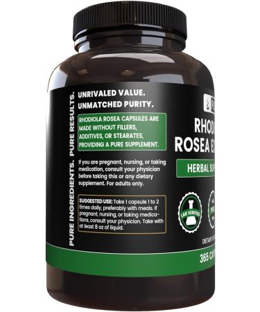 Pure Rhodiola Rosea 365 Capsules | Lab Verified, No Fillers, 510mg - Buy Online on GoSupps.com