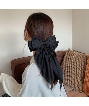 TYXHXTF 5 PCS Bow Hair Clip Hair Bows for Women Big Bowknot Hairpin French Hair Clips Solid Color Hair Barrette Clips Soft Satin Silky Hair Bows for Women Girls - Buy Online on GoSupps.com