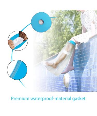 Child Full Leg Waterproof Cast Cover - Shower Protector for Broken Toe, Foot, Ankle, Knee - Blue - Buy Online on GoSupps.com