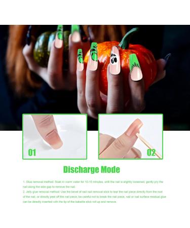 Halloween Press On Nails Medium Horror Ghost and Skull Halloween Fake Nails 24Pcs Coffin French Tip False Nails with Gel Glue Halloween Press On Nails - Buy Online on GoSupps.com