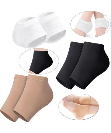 3 Pairs Gel Heel Protectors Padded Heel Socks Heel Support for Plantar Fasciitis Silicone Moisturizing Socks Ventilate Gel Socks for Open Toe Care Skin Cracked Heel Men Women - Buy Online on GoSupps.com