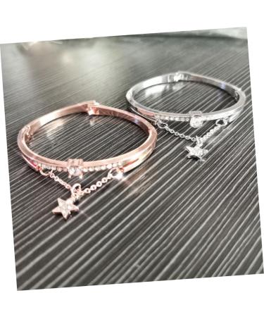 Mobestech 3pcs Moon Bracelet Star Cuff Bracelet Rose Gold Bracelet Women Bracelets Crystal Pendants Star Hand Jewelry Crystal Bracelets Sun Retro Chain Bracelet Gem Miss Silver Bracelet Rose Goldx3pcs 19.5*1.2cmx3pcs - Buy Online on GoSupps.com