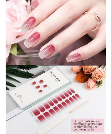 Kalolary 20PCS Gel Nail Polish Strips Nail Gel Art Sticker Full Nail Wraps Decals with Nail File and Stick for Women Girls Nail Art Decor (UV/LED Lamp Required) (E) - Buy Online on GoSupps.com