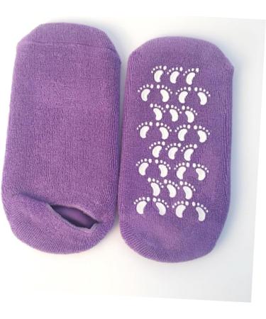 FRCOLOR Gel Jojoba Oils Plantar Silicone Heel Sock Exfoliating Hand Gloves Heal Gloves Cracked Skin Gloves Women Skin Care Gloves Moisture Gloves Socks Moisturiser Purple medium - Buy Online on GoSupps.com