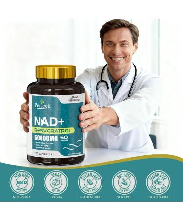 NAD+, 500MG NAD+ Supplement, Advanced Antioxidant Formula Premium NAD Supplement for Women, 120 Capsules NAD+ Complex for Healthy Support Cellular Vitality, Healthy Aging, Energy & Longevity - Buy Online on GoSupps.com