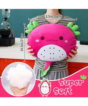 Dragon Fruit Cow Plush Pillow - Round Stuffed Animal Cushion for Kids, Room Decoration & Gifts - Buy Online on GoSupps.com