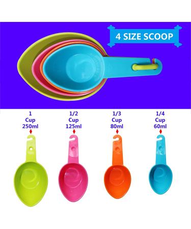 Rypet Pet Food Scoop Set - Measuring Cups and Spoons for Dog, Cat, and Bird Food - Set of 4 (Random Color) - Buy Online on GoSupps.com