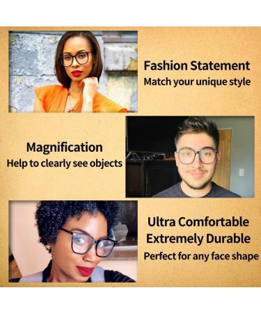 Oversized Square Reading Glasses for Men & Women | Blue Light Blocking Eyeglasses | Cute & Comfortable Coffee Frame (1.75x - Buy Online on GoSupps.com