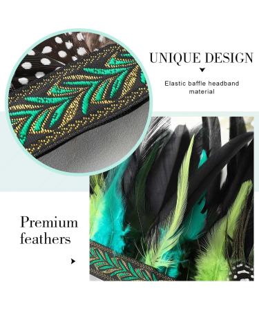 Aukmla Green Peacock Feather Fascinator Headpiece for Party - Crown Headdress Costume Headband - Buy Online on GoSupps.com