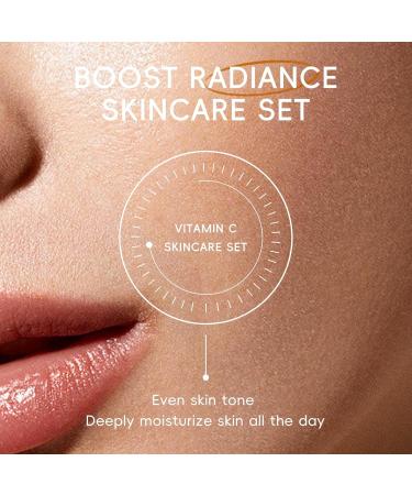 Complete Skincare Set: Vitamin C Serum Cleanser Eye Cream & Face Cream - Pampering Gift Set for Women & Teens - Buy Online on GoSupps.com