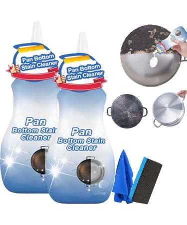 Pan Bottom Stain Cleaner Gel Cleaner for Cookware Bottom Pot Cleaner For Bottom Of Pans Household Stainless Steel Cleaner Bubble Cleaner Foam Spray Kitchen Cleaner Spray Rust Removal Agent (2 Pcs)